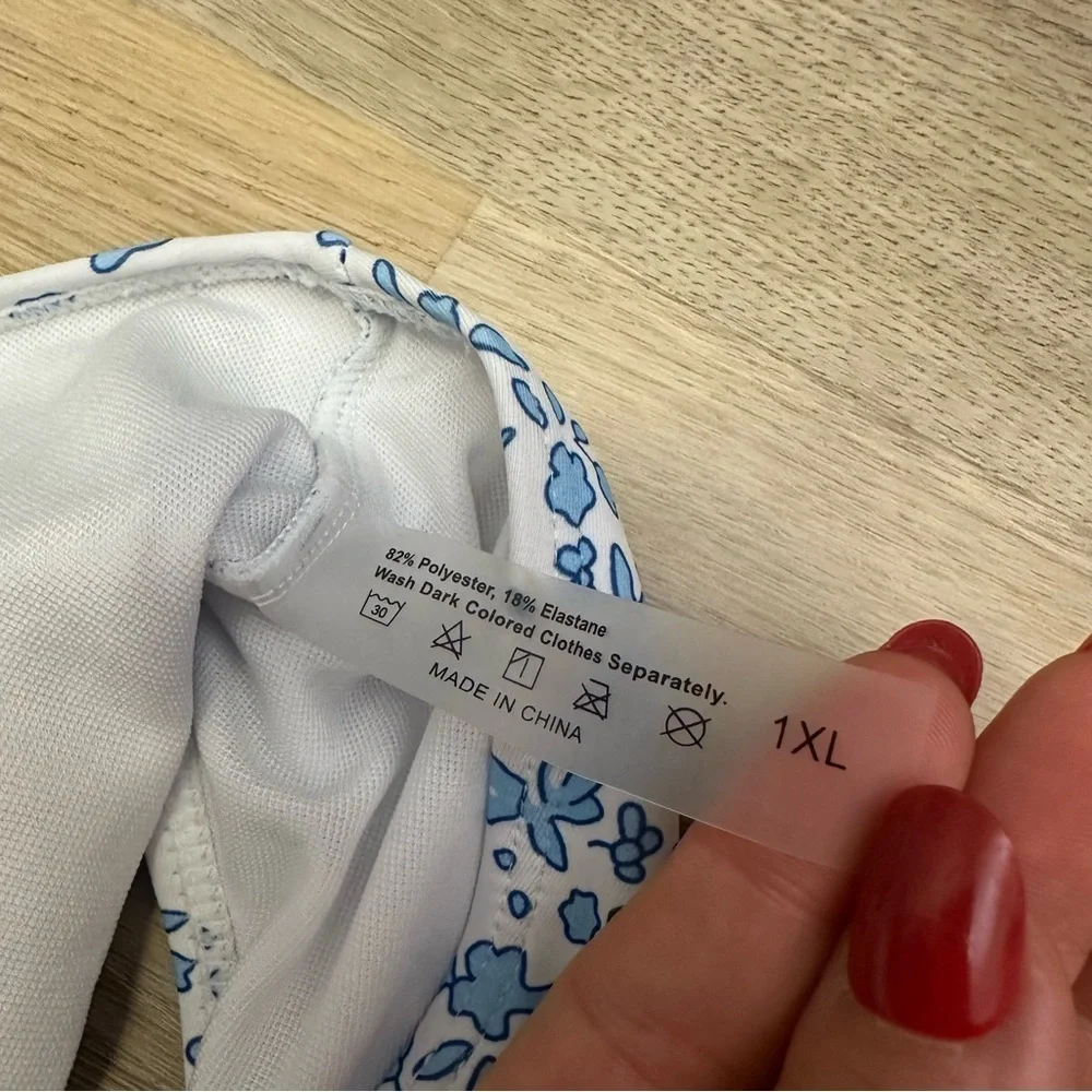 Amazon Blue and White Floral Bikini